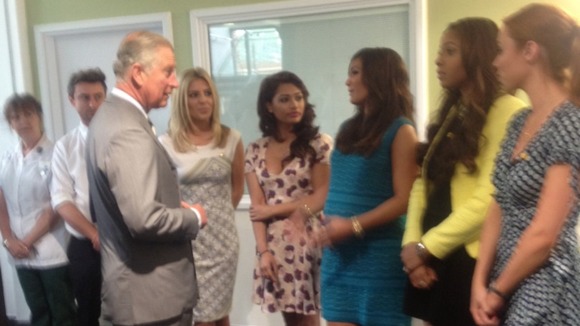 Prince Charles with The Saturdays.