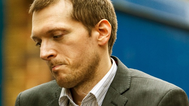 Teacher Jeremy Forrest is led out of Lewes Crown Court in East Sussex after he was jailed for five and a half years.