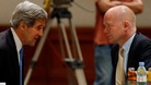 US Secretary of State John Kerry with Foreign Secretary William Hague today.
