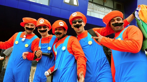 Many fans have come in fancy dress and are still enjoying the party atmosphere