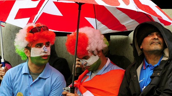 Others have sought shelter while waiting for the teams to take the field
