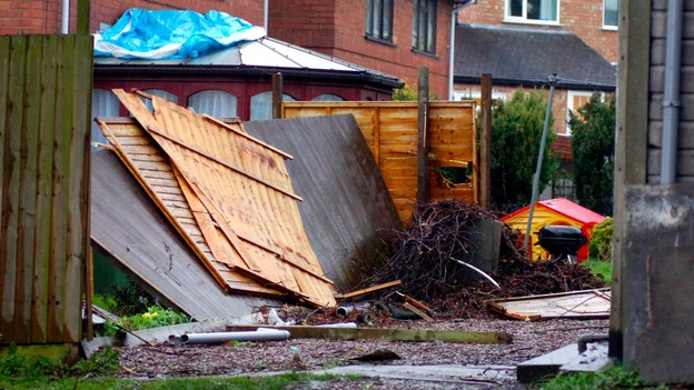 Fence damage in Rugby