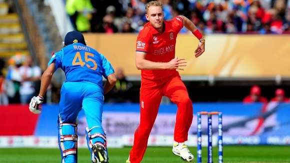 England's Stuart Broad during the ICC Champions Trophy Final at Edgbaston, Birmingham.