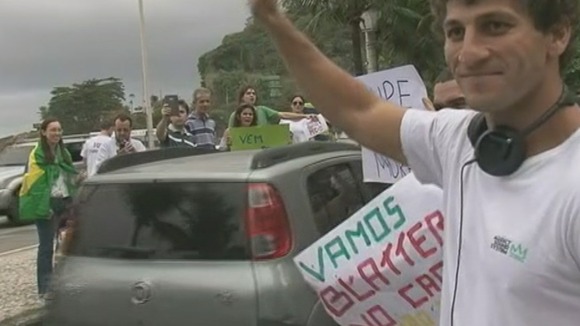 Anti-government protesters in Brazil