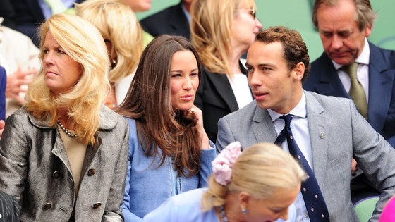 The brother and sister settle in to watch the tennis on Centre Court