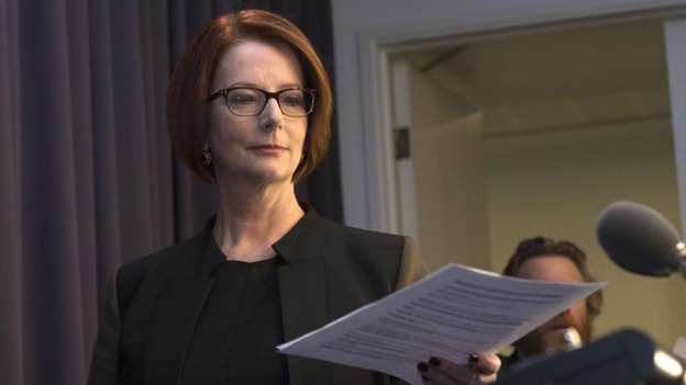 Former Australian Prime Minister Julia Gillard, after losing a Labour Party leadership vote, announced her resignation in Canberra.