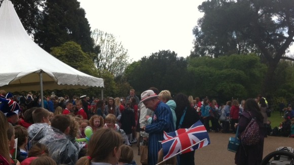 People gathered in Margam Park