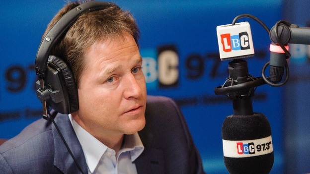 Nick Clegg on his weekly radio phone-in on LBC 97.3
