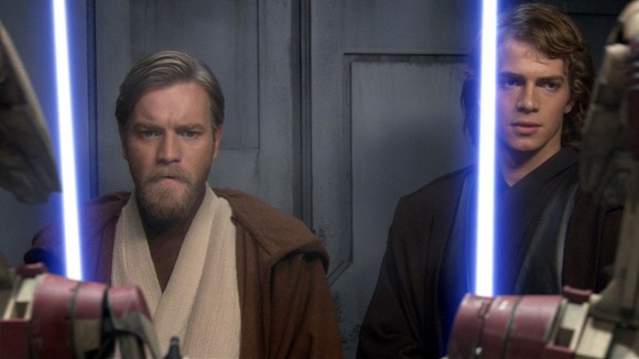 Ewan McGregor and Hayden Christensen in a scene from Star Wars Episode 3 - Revenge of the Sith