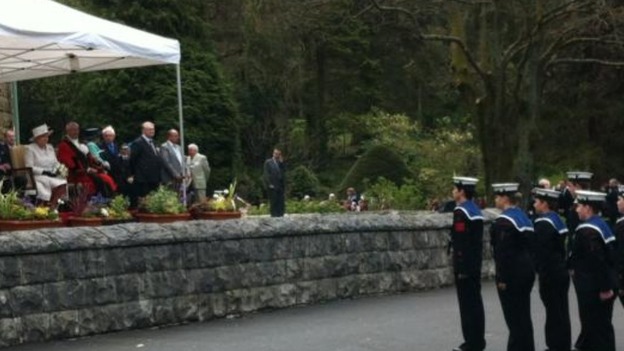 A cadet parade for the Queen