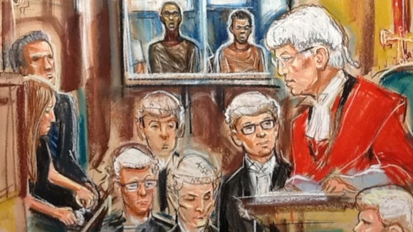 The two suspects appeared via videolink from separate rooms at Belmarsh prison.