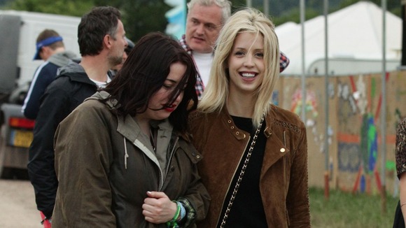 Peaches Geldof (right) backstage during the first performance day of the Glastonbury 2013