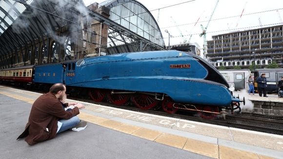 Bittern leaving King's Cross station