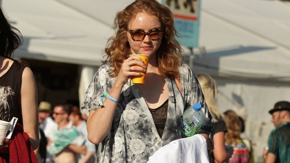 Lily Cole joined the crowds in Glastonbury
