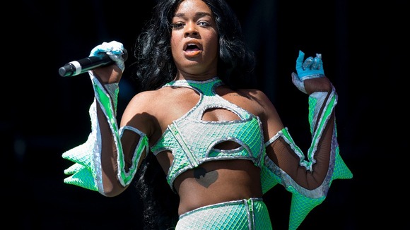 Azealia Banks performing at the Other Stage of Glastonbury Festival