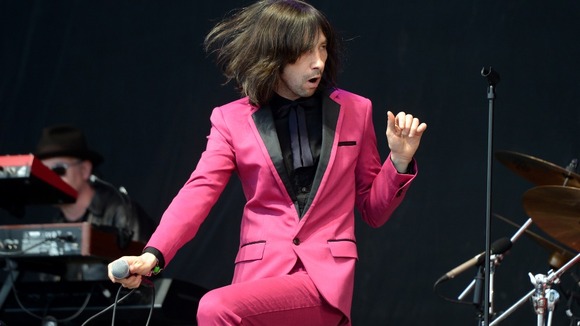 Bobby Gillespie from Primal Scream performs during the second performance day of the Glastonbury 2013