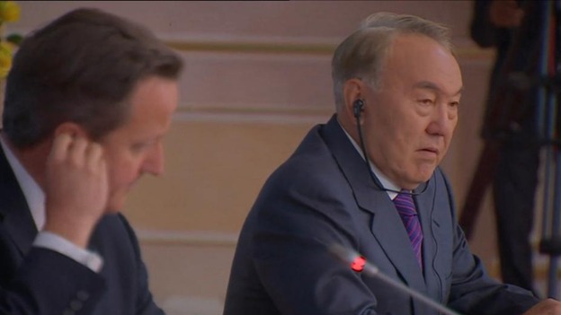 Nursultan Nazarbayev answers ITV News' Political Correspondent Romilly Weeks