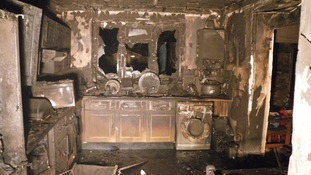 Home damaged by a fridge freezer fire