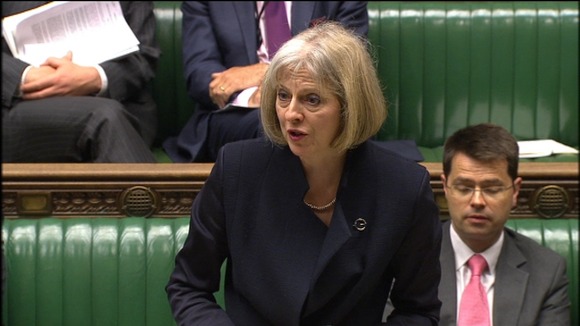 Theresa May speaking in the House of Commons.