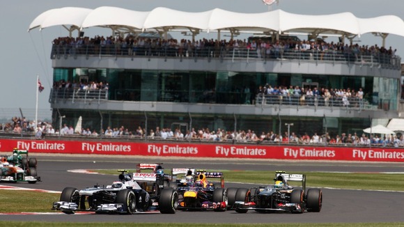 Valtteri Bottas, Mark Webber and Esteban Gutierrez. British Grand Prix, Sunday 30th June 2013