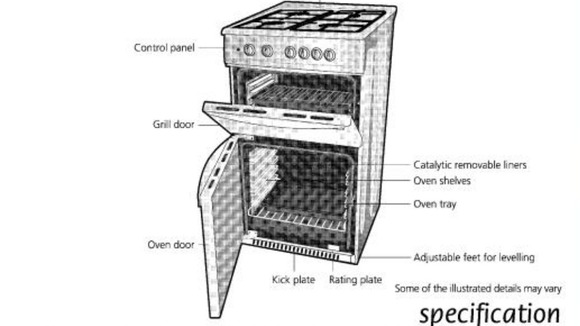 Instruction image of Beko cooker Model number DCG8511WLPG