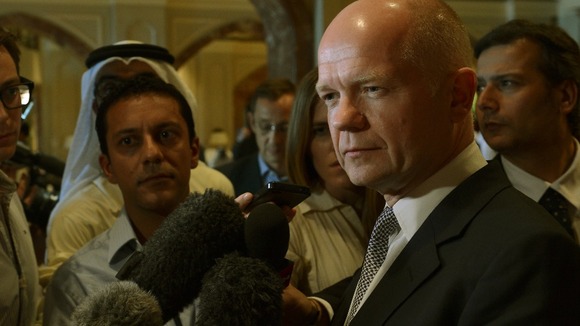 William Hague in Doha, Qatar on June 22.