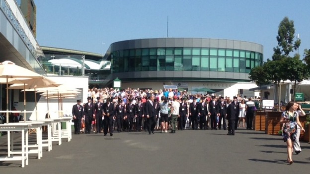 The gates open at Wimbledon for ladies' final and ticket holders are allowed in to the All England Club.
