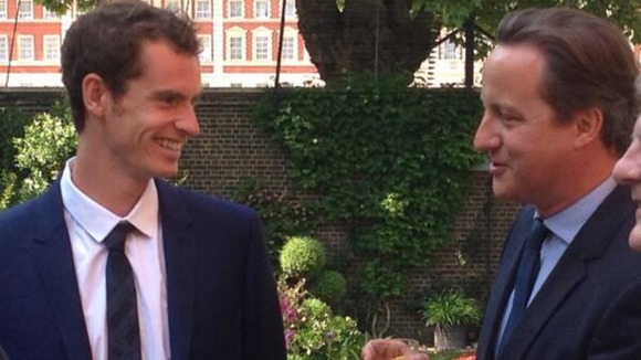 Andy Murray in the garden of Number 10 at a special reception