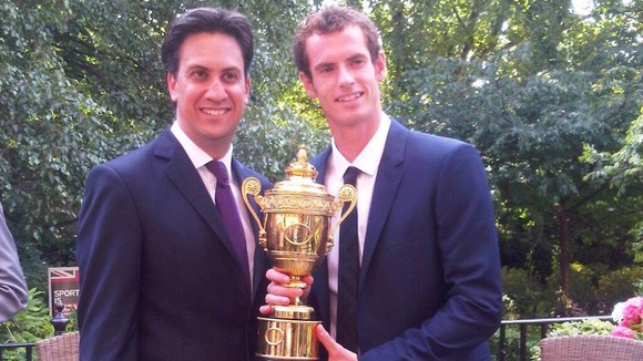 Ed Miliband and Andy Murray in the Downing Street garden