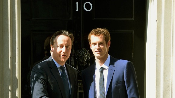 David Cameron greets Andy Murray outside 10 Downing Street