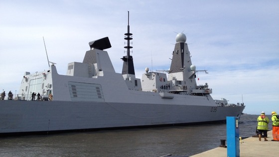 HMS Dragon docks