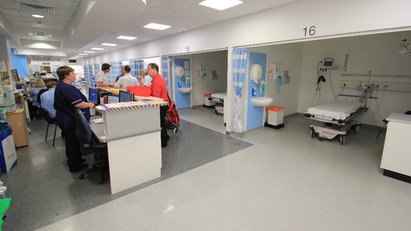 Sister June Sargent behind the nurse's staion in A&E.