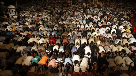 Supporters of deposed Egyptian President Mohamed Morsi perform dawn prayers in Cairo.