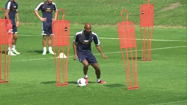 Nicolas Anelka training with his new team-mates