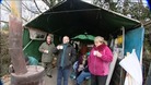 Protesters at their camp