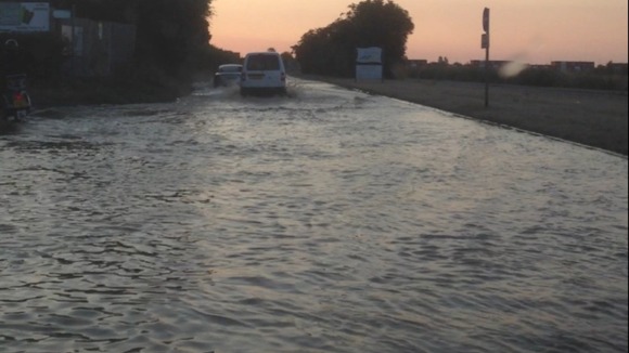 Flooded road