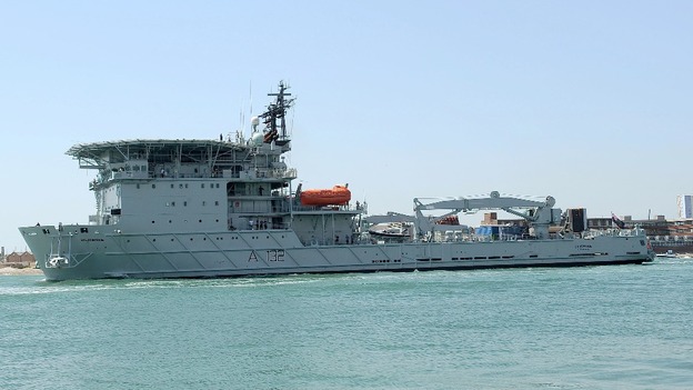 Navy ship sailing