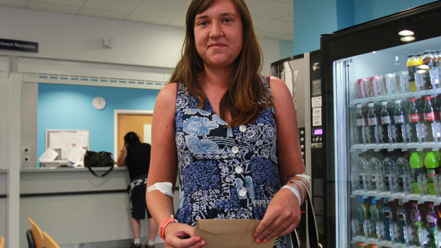 Clare Stajlla was in A&E for four hours but decided to leave without treatment.