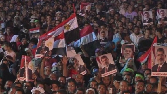 Supporters of the ousted leader Mohamed Morse protest in Cairo