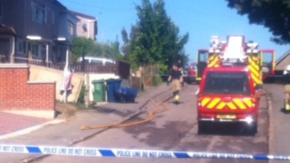 Fire crews at scene of fire