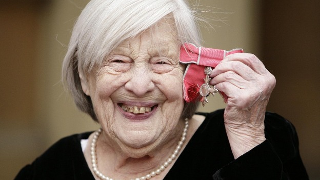 Former EastEnders actress Anna Wing pictured holding her MBE in November 2009.