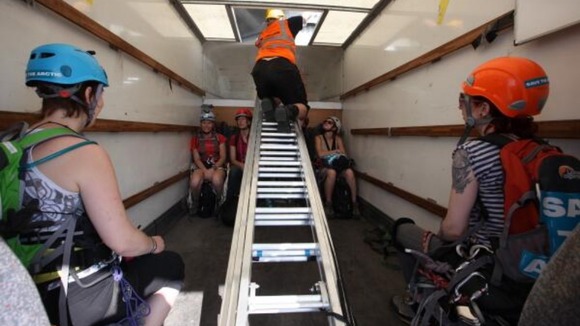 Greenpeace protest climbers in training