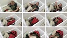 Images issued by the Metropolitan Police of a video reconstruction showing an "expert" trying to lock himself in a sports bag unaided.