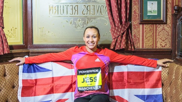 Jessica Ennis inside the Rovers Return.