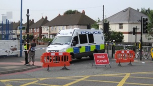 A police cordon in Tipton.