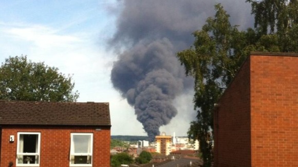 A huge plume of smoke can be seen across Sheffield