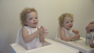 Two year olds Darcie and Evie Chapman