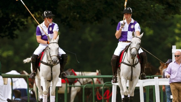 Prince Harry and Prince William prepare for their polo match