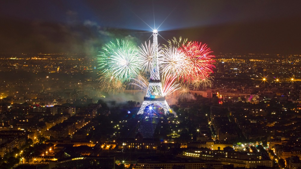 Fireworks light up Eiffel Tower on Bastille Day ITV News