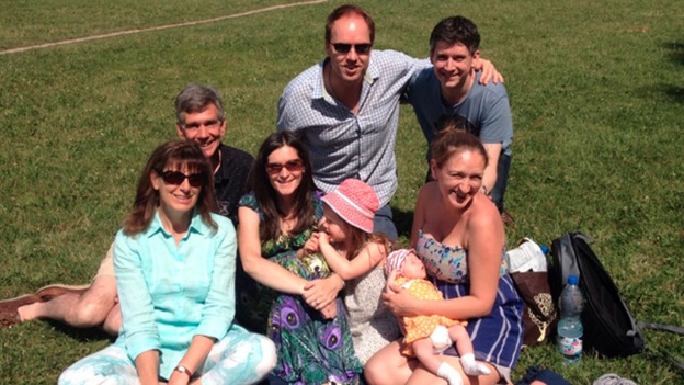 Murder victim Graham Buck (back left) with members of his family.